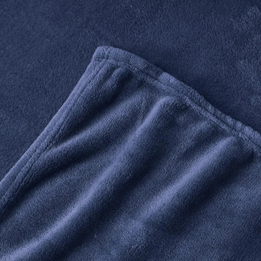 Aisbo Kuscheldecke Blau 220x240 cm XXL - Flauschige, warme Fleecedecke für Sofa