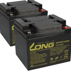 Akku-Satz 24V 50Ah mit 2x Kung Long WP50-12NE für Meyra Ortopedia Compact 920N 40