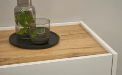 Aktenschrank Büroschrank Schrank weiß und Eiche Vitrinenschrank für Homeoffice Center