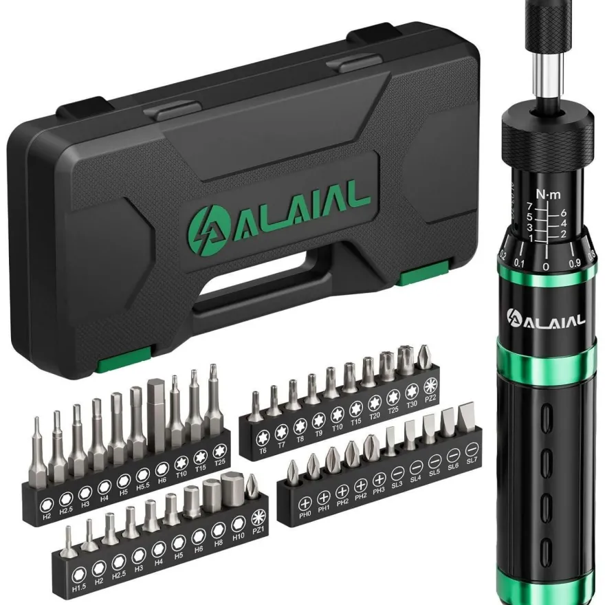 ALAIAL Drehmoment Schraubendreher Set, 1-7 Nm, 1/4 Zoll, 41-teilig