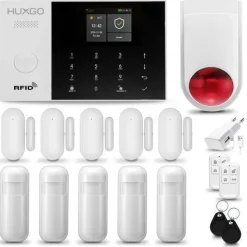 Alarmanlage Haus mit Funk Sirene, 5x Bewegungsmelder, 5x Tür- Fenstersensor HXA005 4G