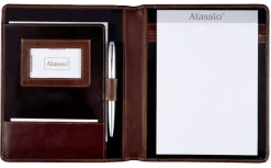 Alassio Schreibmappe A5 MONACO Businessmappe Orgamappe Leder dunkelbraun 30057