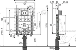 Alcadrain AM1115P/1000 Renovmodul Slim Vorwandinstallationssystem für Unterputzinstal