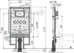 Alcadrain AM1101P/1200 Sádromodul Slim Vorwandinstallationssystem für Trockenbau (aus
