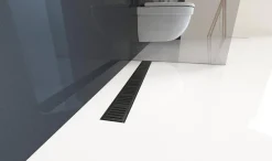 Alcadrain APZ10BLACK Duschrinne mit Rand für den perforierten Rost, Schwarz-Matt