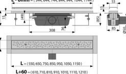 Alcadrain APZ11-650M Duschrinne Antivandal mit Rost