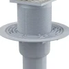 AlcaDrain Bodenablauf 105×105/50/75 mm mit einem senkrechten Abgang, Edelstahl Rost,