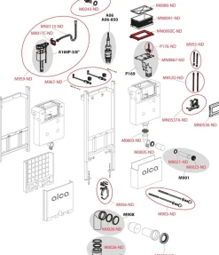 alcadrain module sanitaire WC AM118/850 commande par le dessus ou par l'avant
