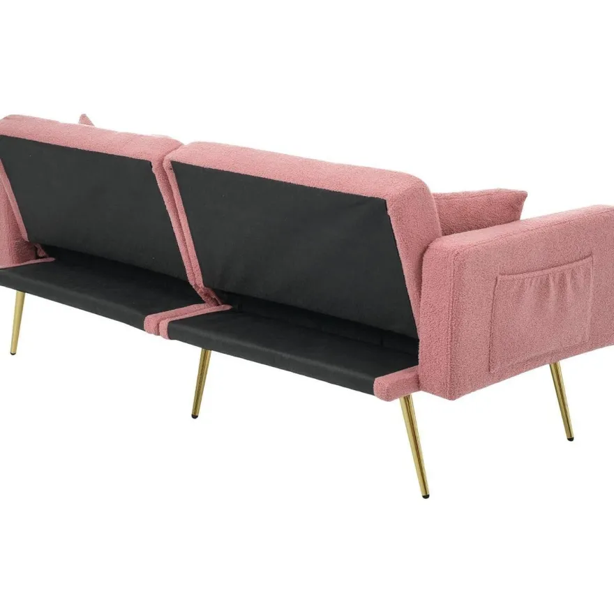 AliSefaiy Schlafsofa mit Schlaffunktion, verstellbarer Rückenlehne, goldenen
