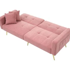 AliSefaiy Schlafsofa mit Schlaffunktion, verstellbarer Rückenlehne, goldenen