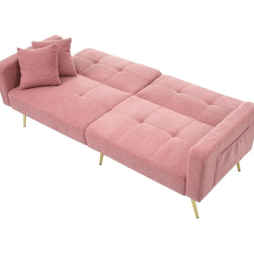 AliSefaiy Schlafsofa mit Schlaffunktion, verstellbarer Rückenlehne, goldenen