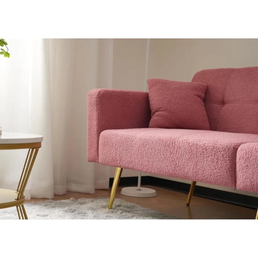 AliSefaiy Schlafsofa mit Schlaffunktion, verstellbarer Rückenlehne, goldenen