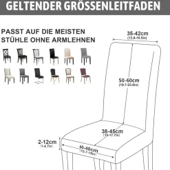 Alishomtll 6er Set Jacquard Stretch Stuhlhussen für Schwingstühle, Universal
