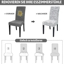 Alishomtll 6er Set Jacquard Stretch Stuhlhussen für Schwingstühle, Universal