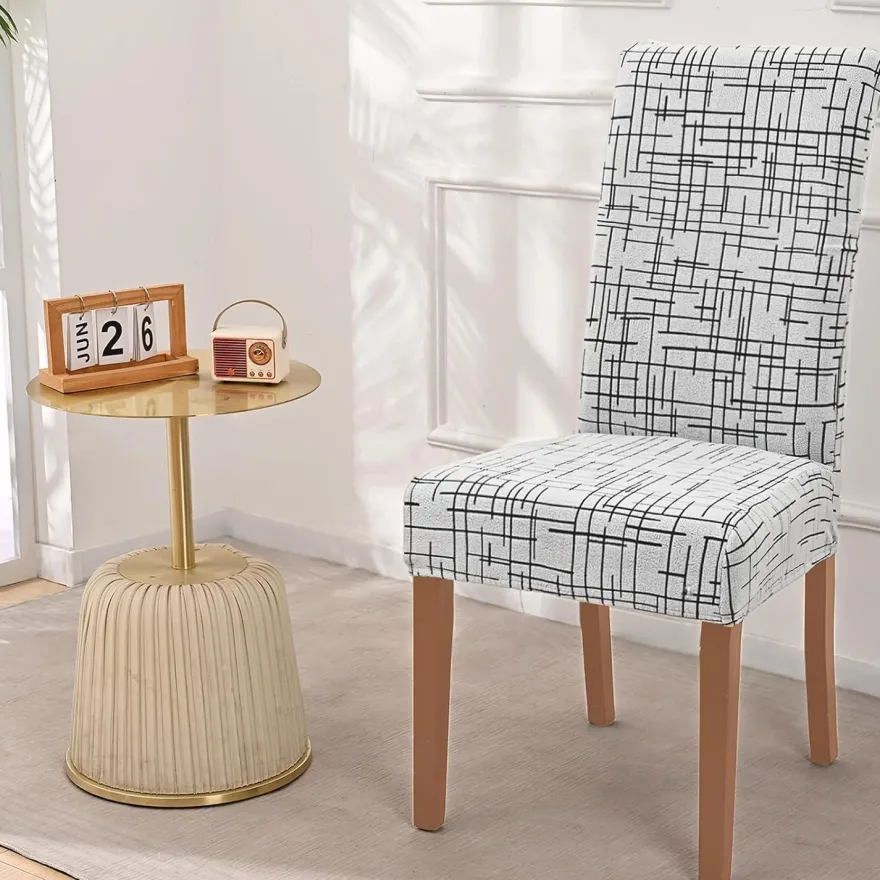 Alishomtll 6er Set Jacquard Stretch Stuhlhussen für Schwingstühle, Universal