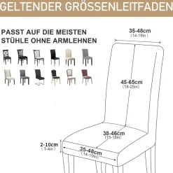 Alishomtll 4er Set Stretch Samt Stuhlhussen, waschbare und elastische