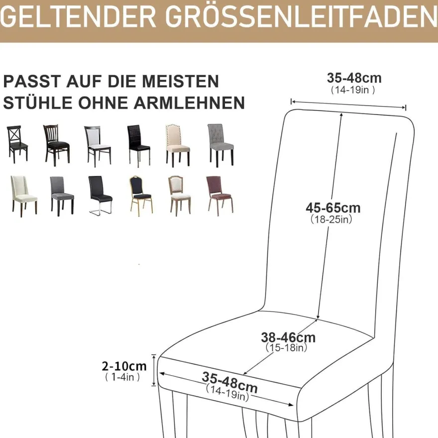 Alishomtll 4er Set Stretch Samt Stuhlhussen, waschbare und elastische