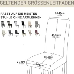 Alishomtll 6er Set Stuhlhussen aus Stretch-Samt, waschbar, für Esszimmerstühle