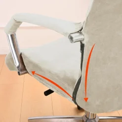 Alishomtll Samt Bürostuhlbezug mit Armlehne, Weiß, X-Large - Stretch