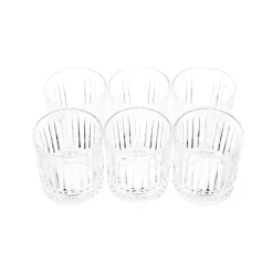 Almina Elisa 6 Teiliger Trinkgläser-Set aus Glas mit Riffle Design 240 ml