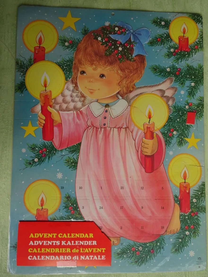 alte 3D bewegliche Adventskalender Moldow Gemo Dänemark - Engel -