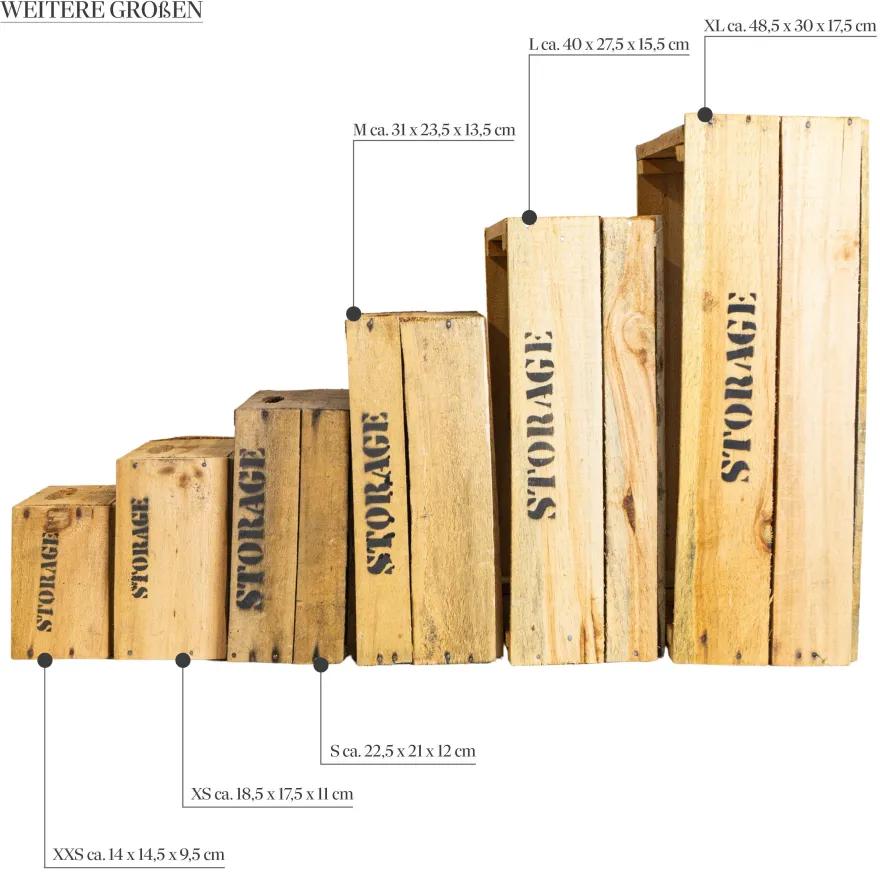 alte Holzkiste Weinkiste Obstkiste Storage in verschiedenen Grössen Vintage Upcycl