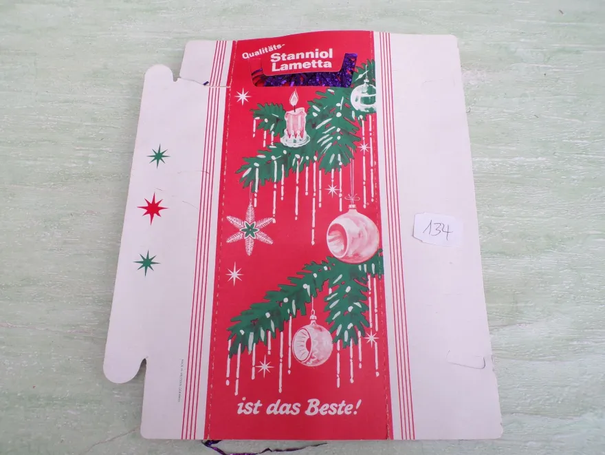 altes Qualitäts Stanniol Lametta Beste Brillant DBGM Kaufhof Western Germany Kaufring
