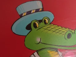 alte tierische Grußkarten Zum Namenstag Humor Primus Schwein Krokodil Katze