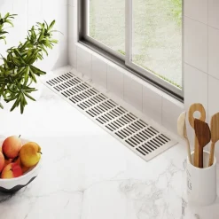 Aluminium Lüftungsgitter Weiss RAL9010 130mm Stegblech Luftblech Lüftung Heizung