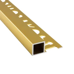 Alu Quadrat Profil Fliesenschiene silber gebürstet matt poliert gold L2,7m H10mm