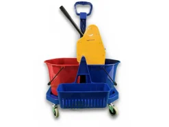 AmazonCommercial Reinigungswagen Doppeleimer 17 L mit Presse und Korb