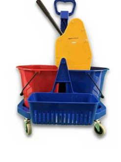 AmazonCommercial Reinigungswagen Doppeleimer 17 L mit Presse und Korb