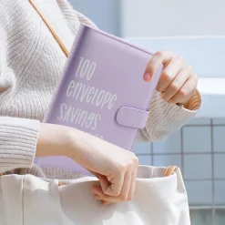 Amonenz Budget Binder A5 Ringbuch Sparchallenge Lila Budgetplaner Lederoptik