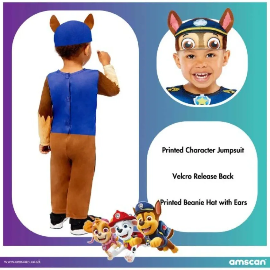 Amscan Offizielles Chase-Babykostüm von Paw Patrol braun-blau