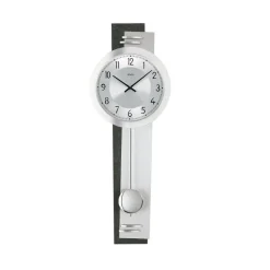AMS W7255 Pendelwanduhr mit Schiefer-Applikation und geschliffenem Aluminium