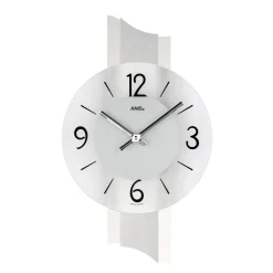 AMS W9394 Wanduhr mit Schiefer-Applikation auf geschliffenem Aluminium