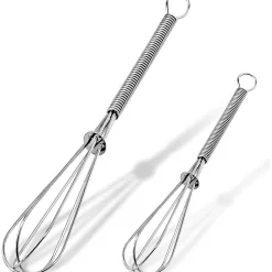 Anaeat Mini-Schneebesen Set 2 tragbare Edelstahl-Schneebesen 12 cm 18 cm