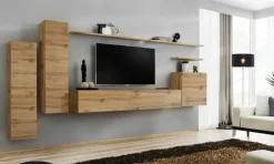 Anbauwand Wohnwand Wohnzimmer Schrankwand SWITCH I Wotan Hochglanz Push - Click