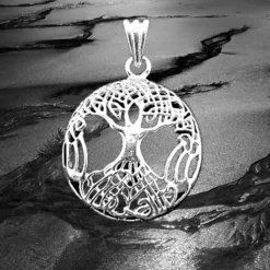Anhänger Lebensbaum 2,7 cm Versilbert Symbolschmuck Baum des Lebens
