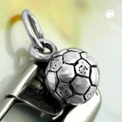 Anhänger 7mm Fußball mit Öse Silber 925