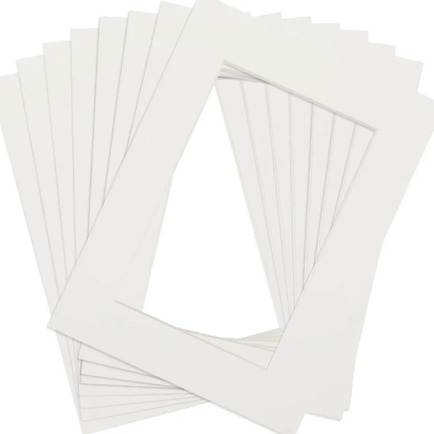 Anhow 8er Passepartout Karton 21x29,7 cm Außen, 15x20 cm Innen, Beige, 1,5 mm
