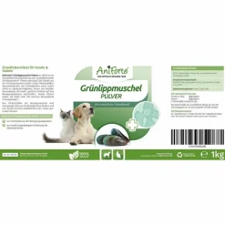 AniForte Grünlippmuschel-Pulver Hund &Katze Grünlippextrakt vollwertig
