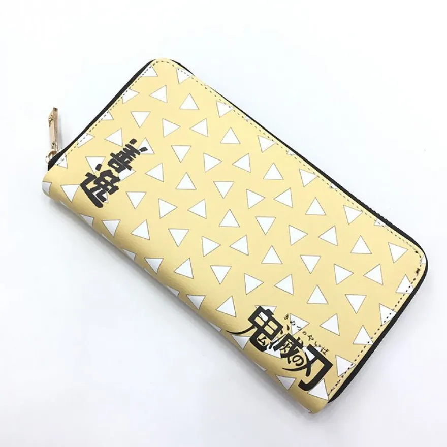 Anime Demon Slayer lange Ledertasche tragbare Geldbörsen Student Wallet#02