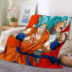 Anime Dragon Ball Flannel Fleece Blanket Son Goku Vegeta Decke Sofa Quilt 130x150cm