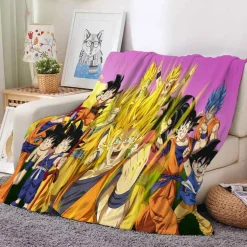 Anime Dragon Ball Flannel Fleece Blanket Son Goku Vegeta Decke Sofa Quilt 130x150cm