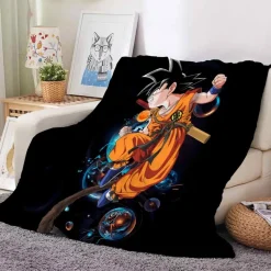 Anime Dragon Ball Flannel Fleece Blanket Son Goku Vegeta Decke Sofa Quilt 130x150cm