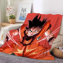 Anime Dragon Ball Flannel Fleece Blanket Son Goku Vegeta Decke Sofa Quilt 130x150cm