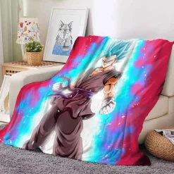 Anime Dragon Ball Flannel Fleece Blanket Son Goku Vegeta Decke Sofa Quilt 130x150cm