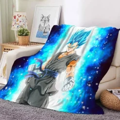 Anime Dragon Ball Flannel Fleece Blanket Son Goku Vegeta Decke Sofa Quilt 130x150cm