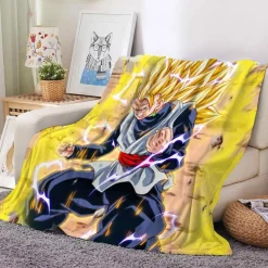 Anime Dragon Ball Flannel Fleece Blanket Son Goku Vegeta Decke Sofa Quilt 130x150cm